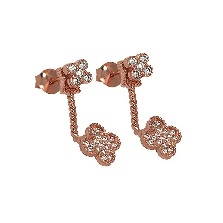 Σκουλαρίκια γυναικεία, ασημένια με ζιργκόν ,silverline