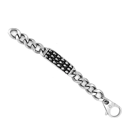 Γοτθικό ανδρικό βραχιόλι από ανοξείδωτο ατσάλι με νεκροκεφαλές,22 εκατοστά, TRIBUTE,0230392101