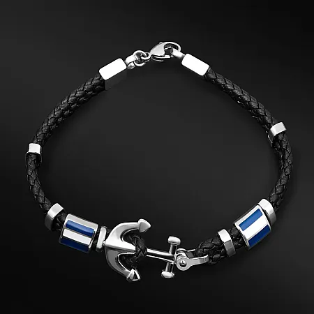 TRIBUTE, αντρικό, βραχιόλι, από, ανοξείδωτο, ατσάλι με άγκυρα & σμάλτο