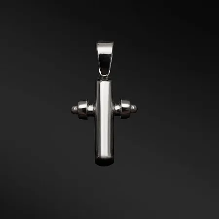 TRIBUTE, 925ασημένιο, αντρικό, μενταγιόν- σταυρός με άσπρο επιπλατίνωμα