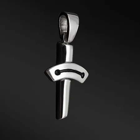 TRIBUTE, 925ασημένιο, αντρικό, μενταγιόν- σταυρός με άσπρο επιπλατίνωμα