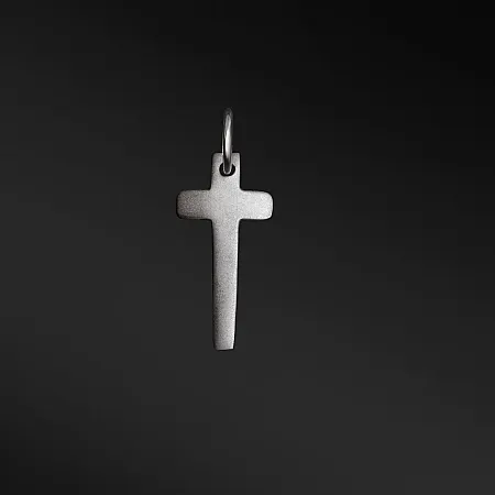 TRIBUTE, 925ασημένιο, αντρικό, μενταγιόν- σταυρός με άσπρο επιπλατίνωμα