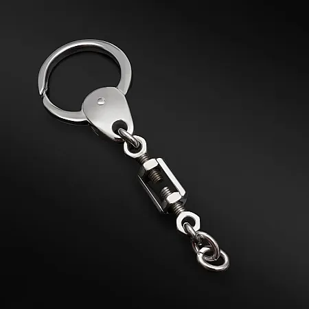 TRIBUTE, unisex, μπρελόκ, από, ανοξείδωτο, ατσάλι με μαύρο όνυχα