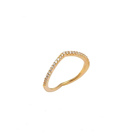 silverline, ασημένιο μισόβερο γυναικείο δαχτυλίδι με ζιργκόν