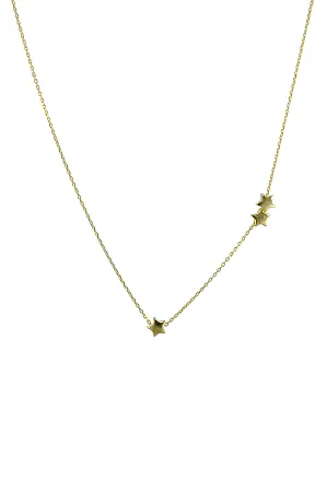 Κολιέ με αστέρια, ασημένιο, γυναικείο, επιχρυσωμένο,silverline