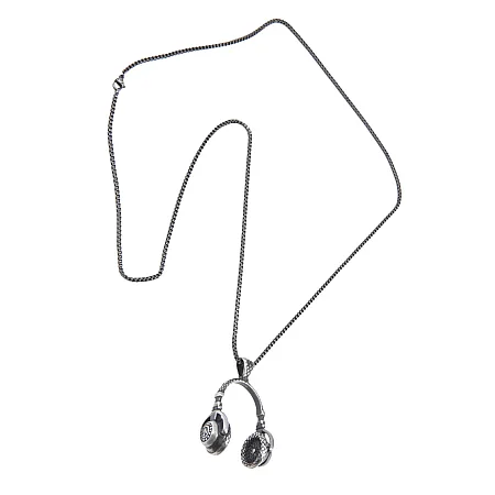 Κολιέ με ακουστικά από ανοξείδωτο ατσάλι, 80εκατοστά, unisex,TRIBUTE