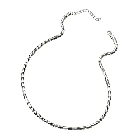 Αλυσίδα λαιμού, unisex καδένα 4χιλιοστά πάχος, κολιέ από ανοξείδωτο ατσάλι, 42+5cm, silverline