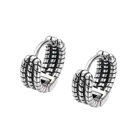 Κρίκοι μικροί, ρετρό, σκουλαρίκια unisex από ανοξείδωτο ατσάλι TRIBUTE,0130554701