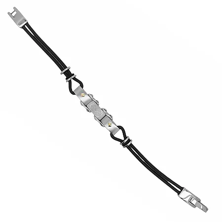 Ανδρικό βραχιόλι με καουτσούκ, πυξίδα & ανοξείδωτο ατσάλι, 21,5 εκατοστά, TRIBUTE, 0230330201