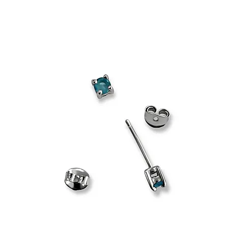 Σκουλαρίκια, unisex, ασημένια, με ζιργκόν 3 χιλιοστά, μονόπετρα, καρφωτά, επιπλατινωμένα, silverline, 01302209-color